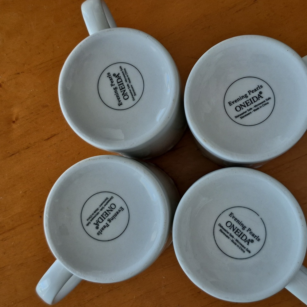 Oneida Evening Pearls Set Of 4 Mugs - Picture 2 of 4